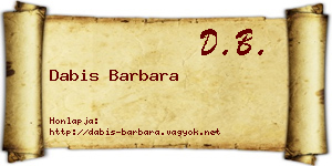Dabis Barbara névjegykártya